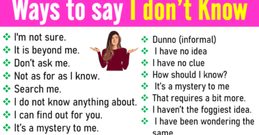50 Ways to Say I Don’t Know in English