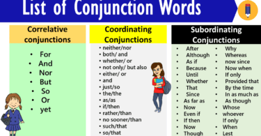 Types of Conjunctions in English with Examples