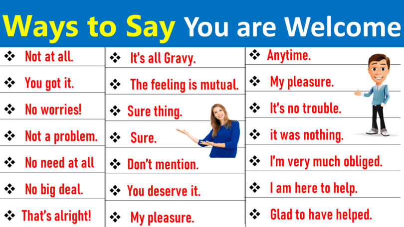 35 Different Ways to Say "You are Welcome" in English