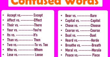 100 Commonly Confusing Words with Sentence Examples