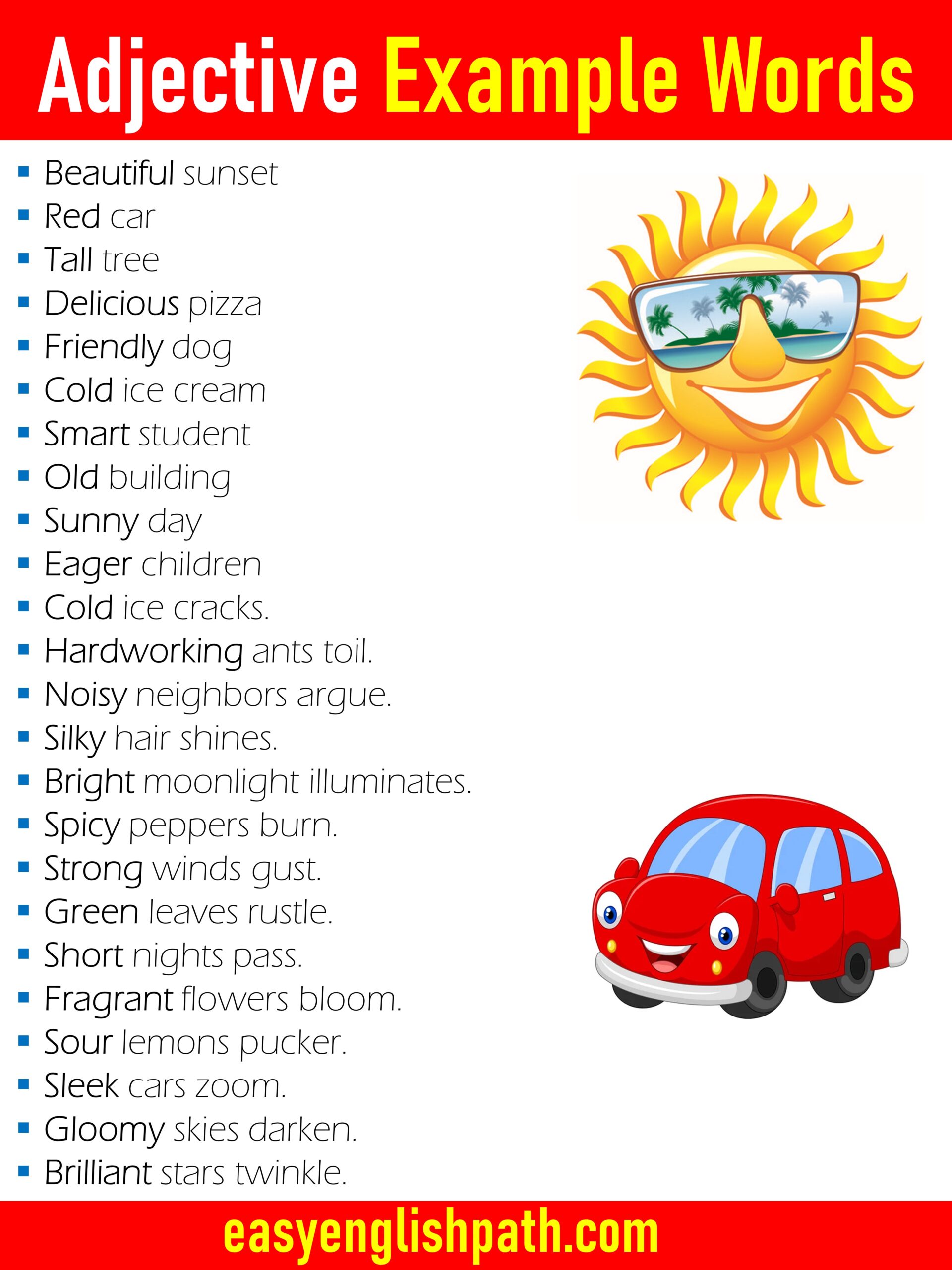 Adjective Example Words in English