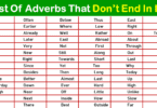 List of Adverbs that Don't End in Ly with Examples
