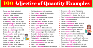100 Adjective of Quantity Example Sentences