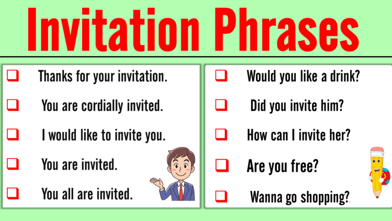 30 English Phrases to Invite Someone in English