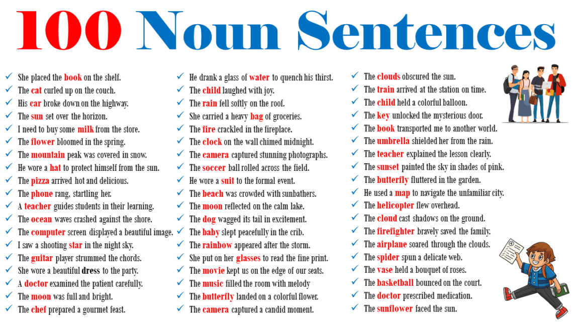 100 Example Sentences of Noun in English EasyEnglishPath