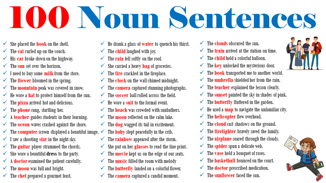 100 Example Sentences Of Noun In English EasyEnglishPath