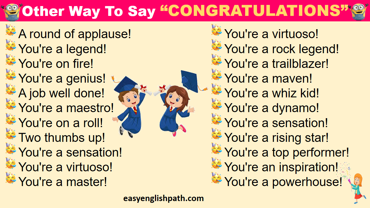 Other Ways to Say Congratulation In Speaking