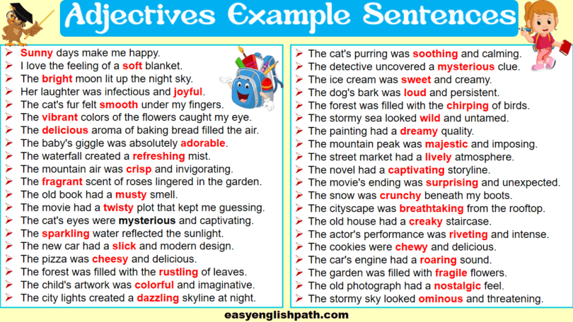 examples of adjectives in sentences with answers        <h3 class=