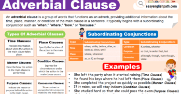 Understanding Adverbial Clauses: Types, Definitions, and Examples