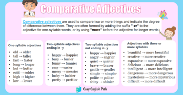 Comparative Adjectives Types with Examples