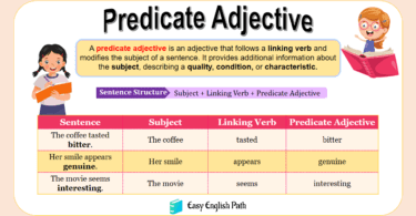 Predicate Adjectives, Types with Examples In English