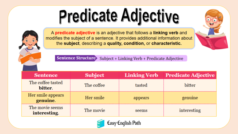 Predicate Adjectives, Types with Examples In English