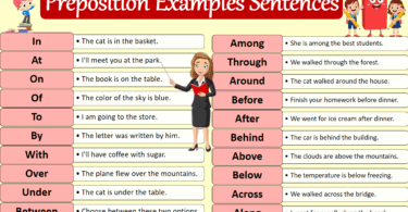 100 Preposition Example Sentences In English
