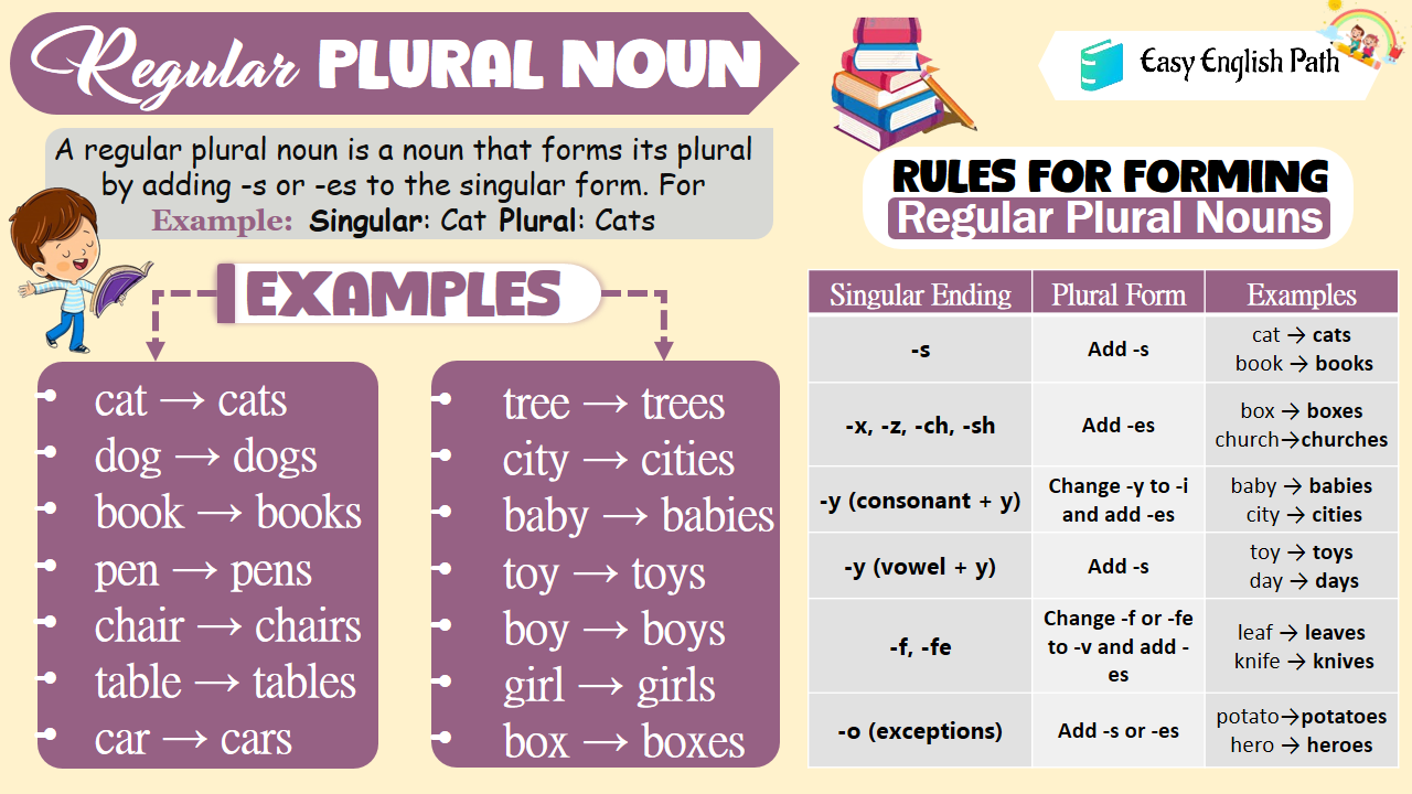 Regular Plural Nouns Definition | Rules with Examples - EasyEnglishPath