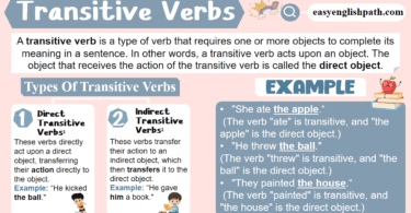 Transitive Verbs definition, types with Examples in English