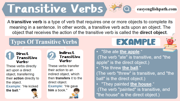 What are Transitive Verbs? Types with Examples In Grammar - EasyEnglishPath