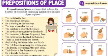 Prepositions of Place , IN, ON, AT with Examples