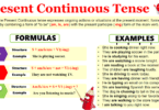 Present Continuous Tense Formation and Examples