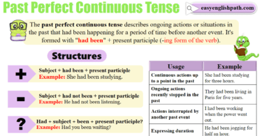Past Perfect Continuous Tense Structure and Examples