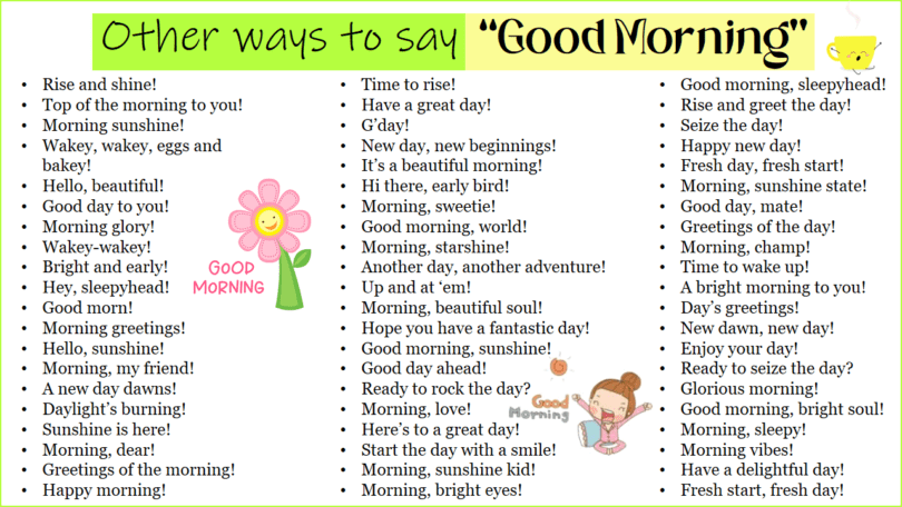 45 Other Ways to Say Good Morning In English