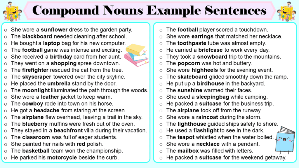 50+ Compound Nouns Example Sentences In English - EasyEnglishPath