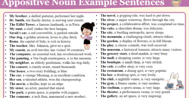 Appositive Noun Example Sentences in English Grammar