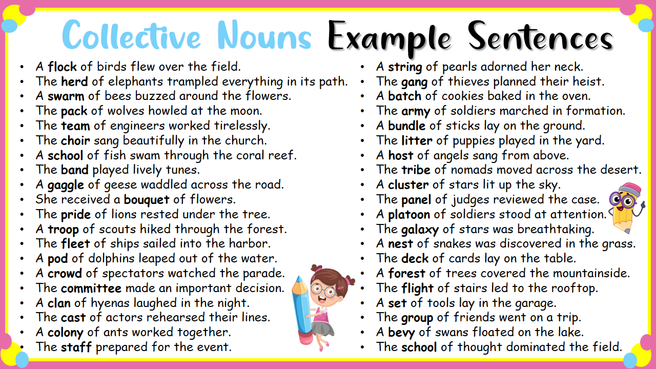 Collective Nouns Examples: A Comprehensive List of 100 Sentences ...