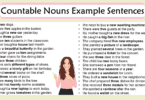 Countable Nouns Example Sentences In English Grammar