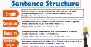 Essential English Sentence Structures : Types and Rules