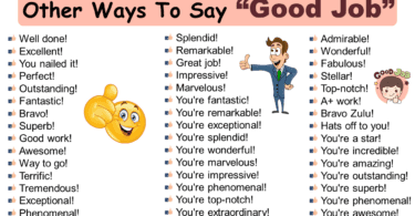 Other Ways to Say Good Job In English