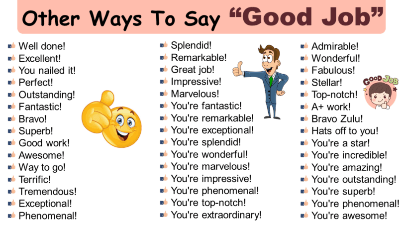 Other Ways to Say Good Job In English