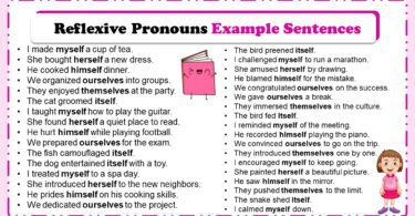 Reflexive Pronouns Examples Sentences In English