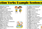 Action Verbs Examples Sentences In English