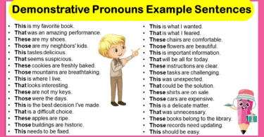 Demonstrative Pronouns Example Sentences In English