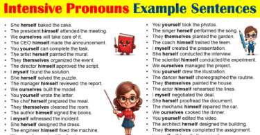 50+ Intensive Pronouns Examples Sentences In English