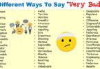 Different Ways to Say Very Bad In English